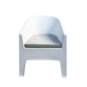 Sillón Oasis de Jardín Ratán Blanco con Almohadón