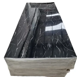 Placa PVC Marmolada - Modelo 8233 Negro con Vetas Blancas