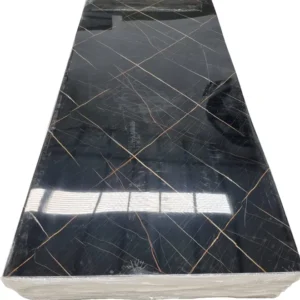 Placa PVC Marmolada - Modelo 8232 Negro con Vetas Doradas