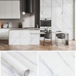 Vinilo Autoadhesivo modelo Mármol Blanco en rollos 120 cm de ancho. Precio x metro