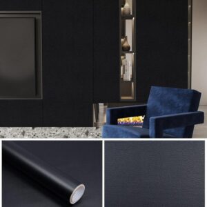 Vinilo Autoadhesivo modelo Cuero Negro en rollos 120 cm de ancho. Precio x metro