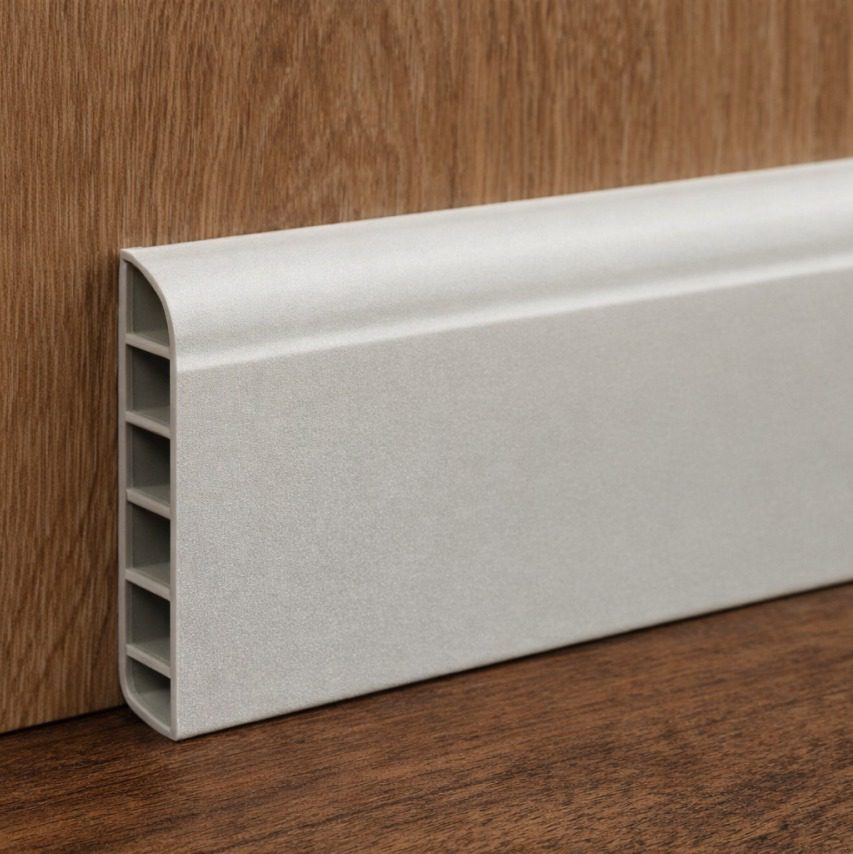 Z贸calo PVC Blanco 8 cm - Modelo ZB80 Prisma